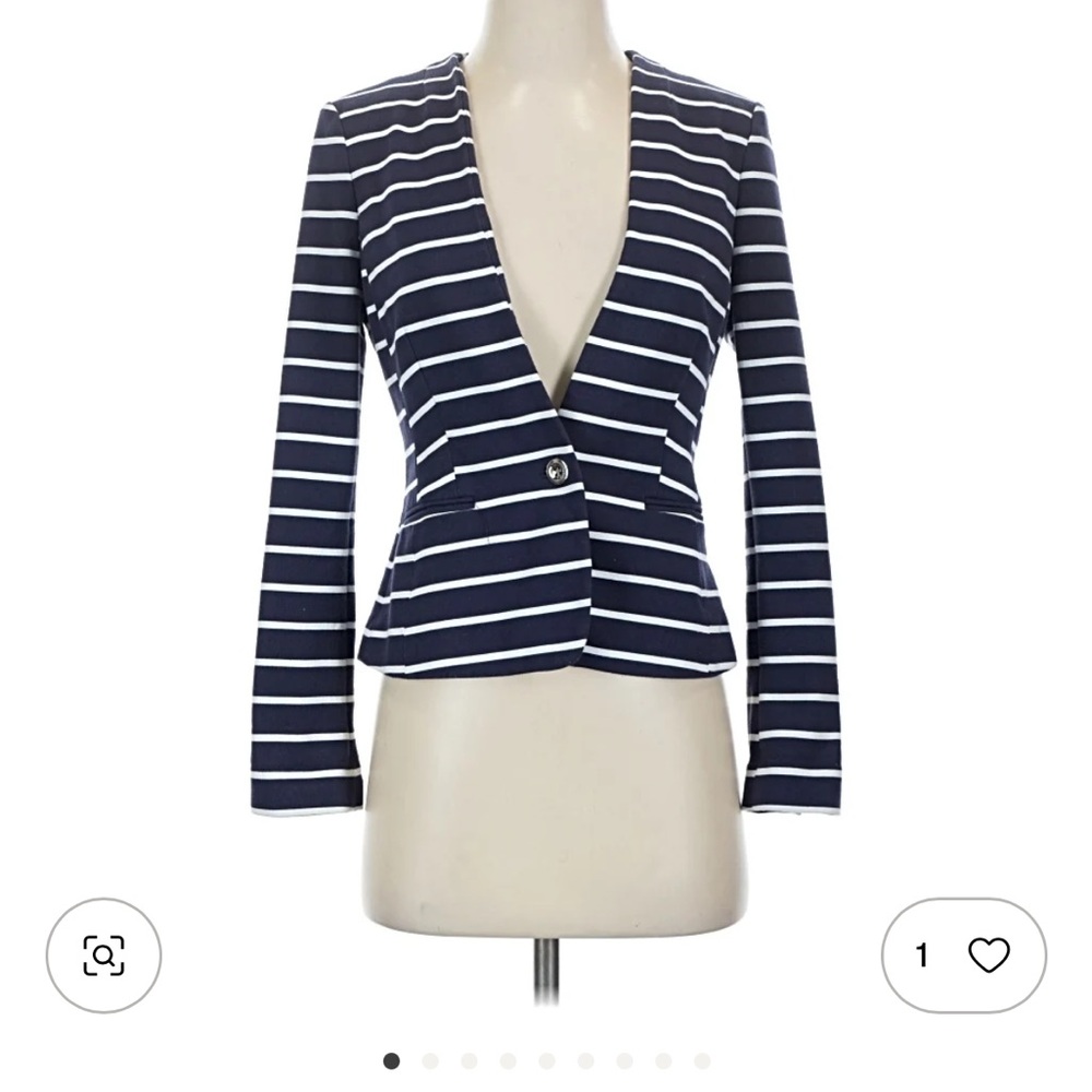 Banana Republic Navy and Cream Striped Blazer